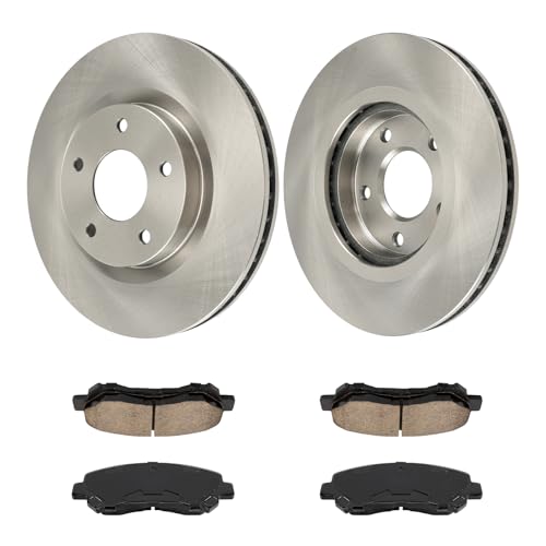 Image of KAX Front Brake Kit, OE Brake Rotors and Ceramic Brake Pads | Fits Nissan Rogue 2008 2009 2010 2011 2012 2013, Automotive Replacement Brake Kit