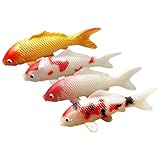 Toddmomy リアルな人工鯉フィギュア 水槽用魚の装飾 淡水 海水対応の写真撮影用小道具と家庭用インテリア 4個セット