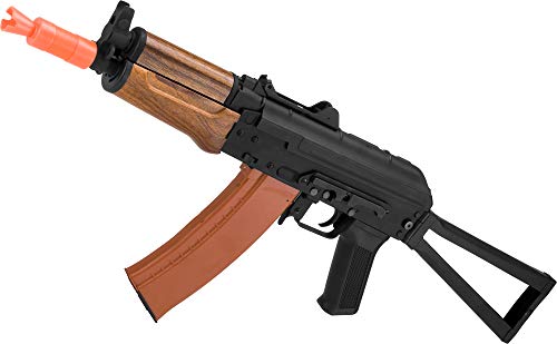 Evike Full Metal AKS-74U / AK-74 Airsoft AEG Rifle with Imitation Wood Furniture by CYMA - (Package: Add 7.4v LiPo Battery + Charger)