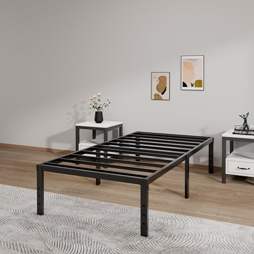 Image of LUMUNANCE Metal Bed Frame Twin XL Size - 16 Inch Heavy-Duty Platform Bed Frame No Box Spring Needed, Easy Assembly, Noise-Free, Sturdy Mattress Foundation, Underbed Storage Space