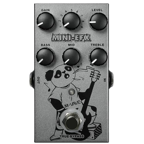 M-VAVE MINI-EFX Pedal de Efeitos Múltiplos para Guitarra Elétrica: 4 Overdrives, 4 Distorções, Boost, EQ de 3 Bandas, True Bypass e Design em Metal Compacto para Músicos