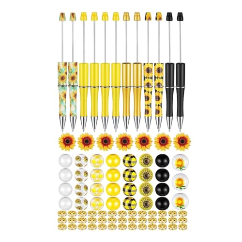 Stylos à bille avec perles en bois et strass : lot de 86 pièces pour la rentrée scolaire