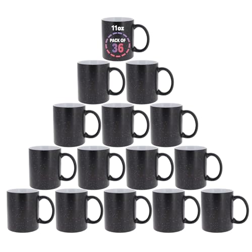 Comparison: Best 11 Oz Sublimation Blank Ceramic Coffee Mugs Case Of 36 7 11oz Sublimation Blank Ceramic Coffee Mugs Case of 36 Ideal for Crafts and Printing 11oz Sublimation Ceramic Blank Coffee Cups (Black Starry Magic Mug, Pack of 36)