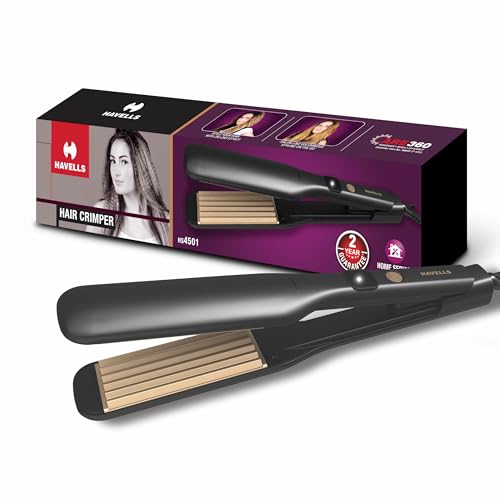 Havells HS4501 Hair Crimper | Ceramic Coated Wide Plates| Fast He...