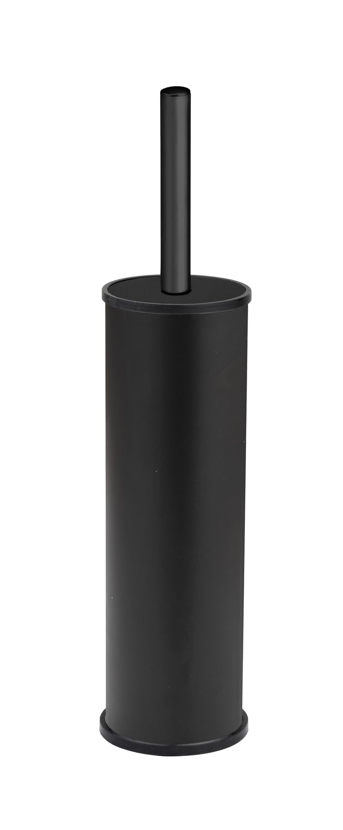 Escobillero de inodoro Olmedo negro, Escobilla, soporte cerrado de acero inoxidable, 8,5 x 37 x 8,5 cm, color negro