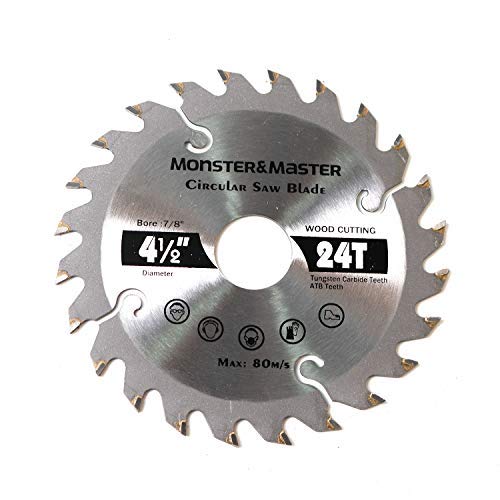 Monster&Master Alloy Saw Blade, Circular Saw Blade For Wood Works, Plastic Pvc Pipes, Aluminum Profiles, Thin Iron Plates, 4-1/2-Inch X 24T, Mm-Asb-001X3 #TOP1