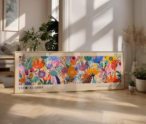 Affiche horizontale étroite beige rideau poster bohème rustique 45x135 - 2
