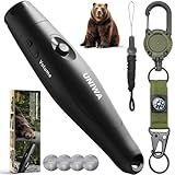 UNIWA Bear Horn - 125± dB Loud Safety Alarm with Compass & Retractable Hook, Compact & Lightweight One-Button Operation for Camping, Hiking, Hunting; Essential for Outdoor Enthusiasts - Black