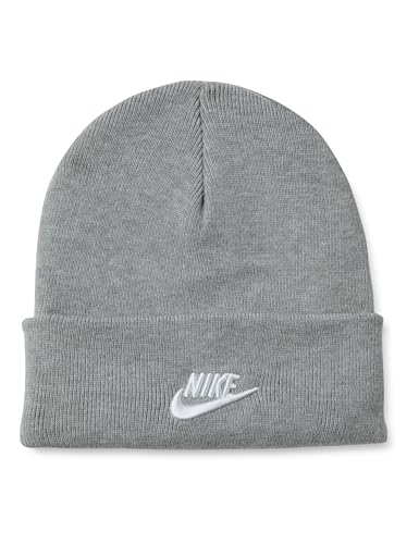 Nike Peak Futura Beanie, Dark Grey Heather/White, 1SIZE