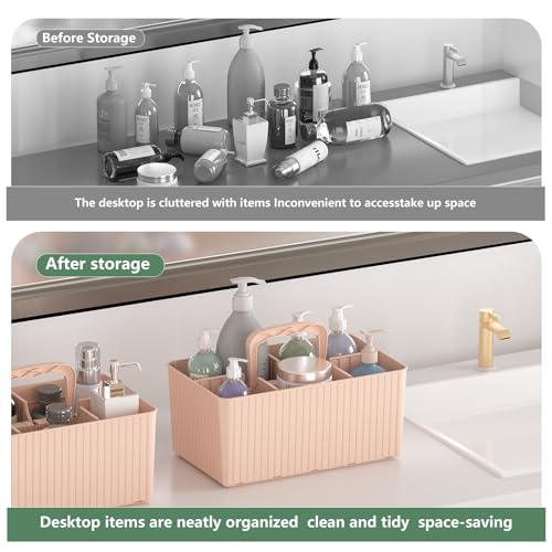 HI NINGER 2Pack portable Shower Caddy Basket,Multipurpose Caddy Organizer -Stackable Plastic Caddy with Handle for Bath Storage Organizer CaddyDorm Caddy Classroom Art Organizers, Dorm Room Essentials - Thumbnail 4