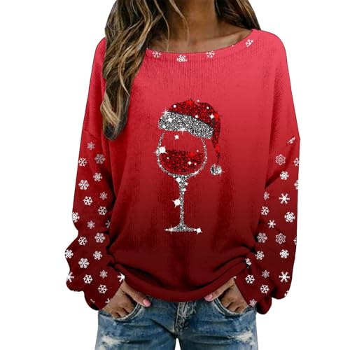 Weihnachtspullover Damen, weihnachtspulli Damen, Norweger Pullover, Pullover Winter, Christmas, weihnachtsoutfit, elegant, lustig, hässliche,...