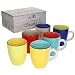 Produktbild MamboCat Malaga Snaily Kaffeebecher 300 ml I Kaffeetassen 6er Set mit Strudel-Dekor - in 6 kräftigen Farbtönen I Steingut-Tasse groß I Tea & Coffee Mug Set - Bunte Kaffee-Tassen 6 Stück