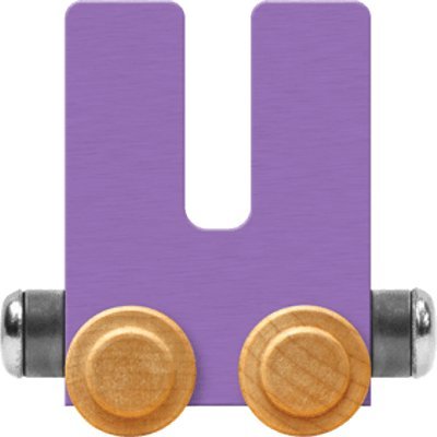 Maple Landmark NameTrain Pastel Letter Car U - Made in USA (Lavender)