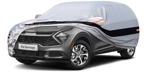 Image of 10 Layers SUV Car Cover Custom Fit for Kia Sportage (2010-2024) Waterproof All Weather for Automobiles, Outdoor Full Cover Rain Sun UV Protection.Silver