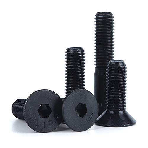 Image of 30 Pcs M6-1.0 x 35mm Flat Head Socket Cap Screws, Alloy Steel Grade 10.9, DIN 7991, Allen Socket Drive,Hex Drive,Black Oxide Finish (M6-1.0 x 35mm)