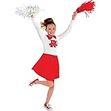 amscan Grease Rydell Cheerleader Dress ‑Girl Standard Size, Multicolor, Small/Medium