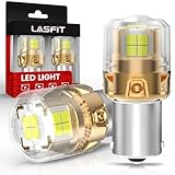 LASFIT L2 1156 LED Bulbs Reverse Lights, Upgraded 500% Brighter 7506 P21W 1003 BA15S LED Lamps with Projector Lens Halogen Replacement for Backup Daytime Running Lights, 6000K Xenon White,2pcs