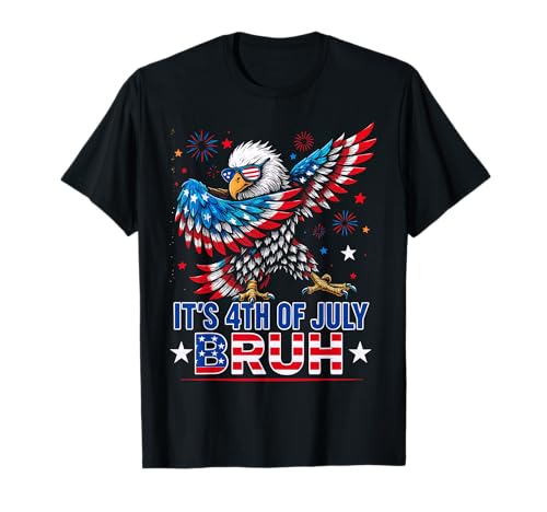 Bruh 4th Of July Boys Kids Fourth Of July Pygargue à tête blanche T-Shirt