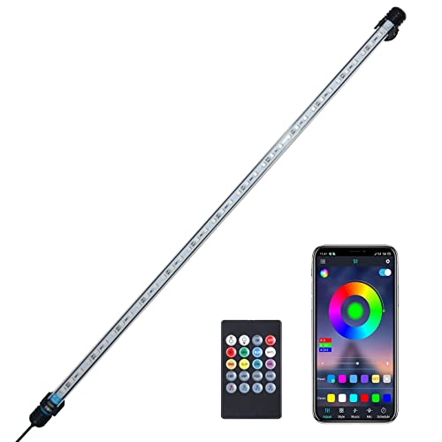 Lampe aquarium commande application VARMHUS spectre complet RVB programmable 78cm