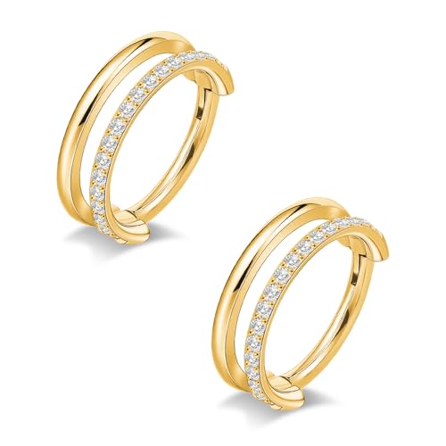 limerencia G23 Titanium Nose Earrings, 2PCS 6mm/8mm/10mm Implant Grade Hoop Rings, 16G 18G Hypoallergenic Septum Cartilage Helix Daith Conch Tragus Piercing Jewelry for Men Women