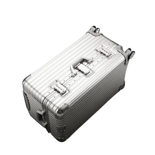 Image of PYB Signature - Zipless Full Aluminium Premium Trunk Trolley Bag with TSA Locks | 68 cm | Premium Trolley Bag for Travel | Easy Access with top Open | 8 Silent Spinner Wheels (Silver, 26 inch)