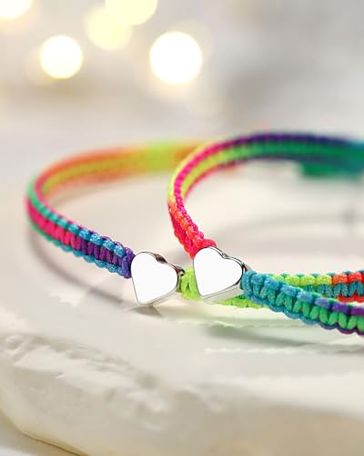 PINKDODO 2 Matching Heart Bracelet for Best Friends Gifts3