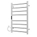ANTIOCH Stainless Steel 304 Electric Towel Warmer Heated Towel Rail with Built-in Timer for Bathroom Wall Mounted Plug in Towel Rack Polished Chrome 800mm x 500mm