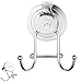 JiePai Suction Cup Towel Hooks,Shower Towel Holder for Bathroom,Suction Shower Towel Rack Organizer for Towel, Bathrobe,Loofah,Coat,Bags,Chrome (1 Pack)