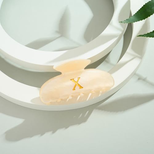 Image of LILIE&WHITE Acrylic Letter Hair Clips For Women Stylish X Initial Hair Claw Alphabet Hair Clip Fashion Glitter Monogram Claw Clip Elegant And Durable Hair Accessory Large Hair Clips X