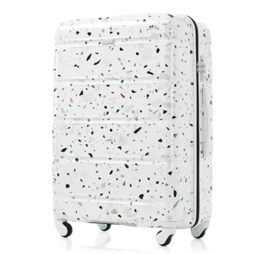 Travel Trolley Suitcase Three Piece Set, 20 Inches with USB Port, Airline Certified Carry-on Luggage, ABS+PC Hard Shell Suitcase with Universal Wheels, Starry White2