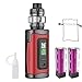 Produktbild E Zigarette Starterset,Smok 230W MORPH 3 KIT mit 5 ml T-Luft Untertank und 2 * wiederaufladbaren Batterien,Leck-Proof Shisha Starter Set, Ohne E-Liquid, Ohne Nikotin (rot)