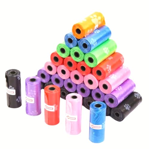 Pacco da 180 Sacchetti Pupu Cane Gatto, Multi Colore CASUALE Misura 32x22 Cm, Feci Bisogni Cani Gatti Animali Dog Adulti Medi Cuccioli, Spessi Resistenti a Prova Di Perdite (12 Rotoli)