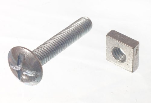 100 bulloni e dadi zincati, M6 x 35