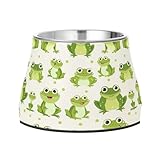 Niedlicher Futternapf mit grünem Frosch-Muster, für Hunde, 540 ml...