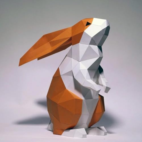 43cm Rabbit Paper Model Home Decor Desk Decoration Room Ornament Paper Craft 3D DIY Puzzles Hand Made Creative