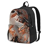 GUOLGP Mochila unisex de gran capacidad con estampado de salpicaduras de cobre con textura de mármol para viajes, escuela, trabajo, viajes, universidad, uso diario