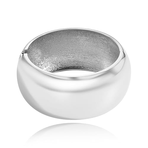 Chunky Gold Cuff Bangle Bracelets for Women - Gold Polished Trendy Twisted Hinged Cuff Open Wide Waterdrop Bangle Chunky Gold Bracelet Minimalist Bangle Jewelry Gift