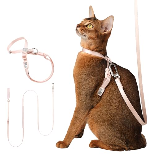 BuddyArmor Escape Proof Figure 8 Cat Harness and Leash Set, Blush Pink, S