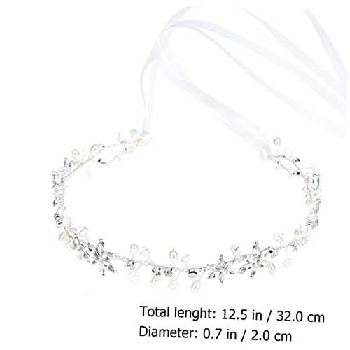Handmade Rhinestone Pearl Waist Belt for Brides Shiny Wedding Accessory with Satin Ribbon Versatile Fashion Wristband for Dance Parties and Banquets2