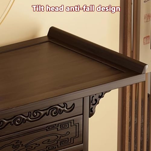 Table d'autel bouddhiste marron L100xH100cm pour culte chinois - 6