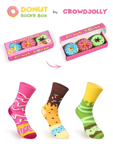 Image of Funny Donut Burger Food Socks Box, Crazy Socks for Women Teen Girls, Birthday Christmas Stocking Stuffers Gag Gifts