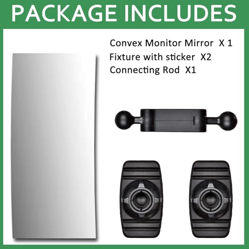 Acrylic Wide Angle Rear View Mirror for Cubicle Desk Computer PC Monitor to See Behind You, Stick-on Convex Mirror for Office Work Car Personal Safety and Security Decor Accessories - 1 Pack