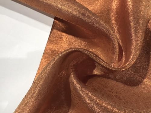 Brocart de tissu jacquard or et bronze 111cm BRO925 pour couture de luxe