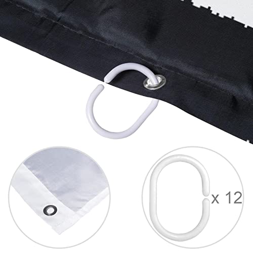 Rideau de douche imperméable ancre dorée 183 cm rayures noires - 5