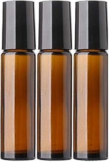 PHARCOS Amber Glass Roll On Bottles with Black Cap for Essential Oils, Perfumes, Attar, Lip Balms, Aromatherapy, Refillabl... Price In India