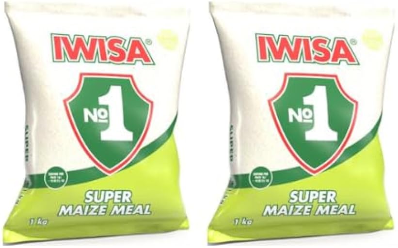 Iwisa Maize Meal 1kg | 2 Pack | South African Pap Meal | White Cornmeal | Staple Food | Value Pack| Plastic Bag