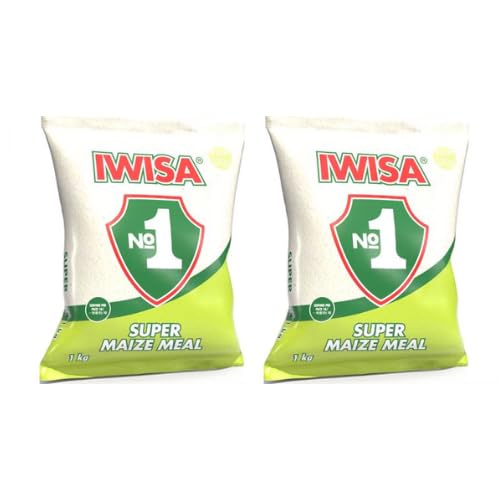 Iwisa Maize Meal 1kg | 2 Pack | South African Pap Meal | White Cornmeal | Staple Food | Value Pack| Plastic Bag