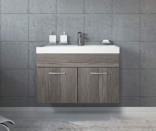 Badkamermeubelset Paso 01 80cm wastafel bodega (grijs) - badkamermeubel meubel badkamerkast - Image 3