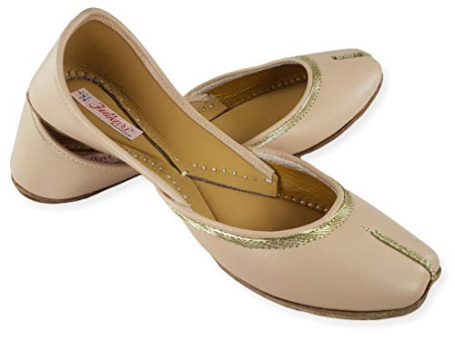 Image of Fulkari Women's Nappa Soft Genuine Leather Juttis | Bite and Pinch Free Jutis | Punjabi Jutti For Ladies | Casual Flat Stylish Mojari | Ethnic Flats For Girls |