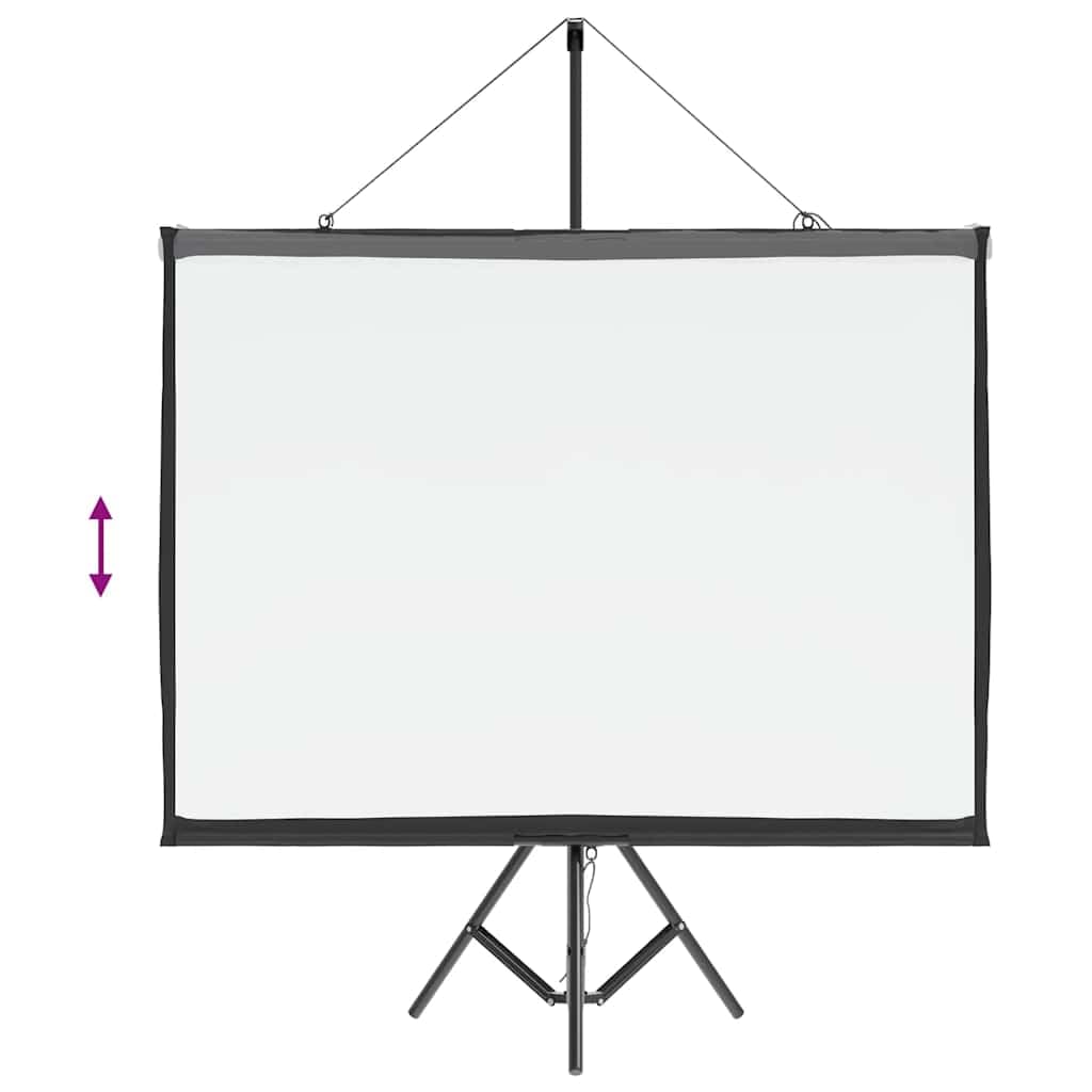 Écran de projection avec trépied 50" 4:3 en polyester blanc mat 105 x 85 cm sur pied portable pliable pour home cinéma, bureau, présentation, jardin
